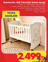 BEBEKONFOR MDF TEKERLEKLİ BEBEK BEŞİĞİ - YATAK DAHİLDİR fiyat ve kampanya bilgisi
